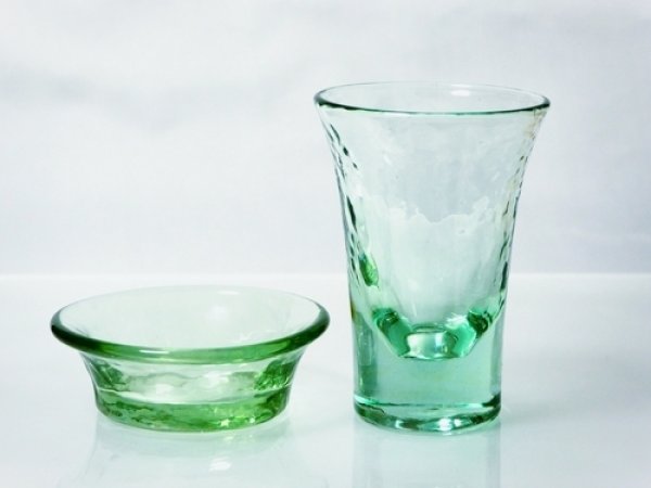 月山ガラス 雫文様もっきり グラスセット（GG-3)【海馬ガラス