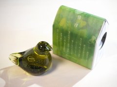 仙台ガラス ことり（お家の形のＢＯＸ入り）【海馬ガラス工房】KAIBA GLASS WORKS (在庫有)